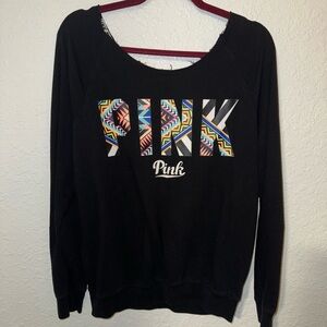 Victoria's Secret PINK off the shoulder cropped sweatshirt